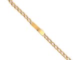 un bracelet plaqué or avec un maillon ovale sur fond blanc