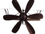 a metal fan with four blades attached to it