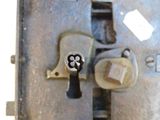 a close up of a metal latch on a door