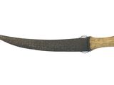 an old knife with a wooden handle on a white background