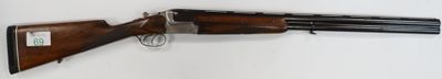 a rifle mounted on the wall in the room