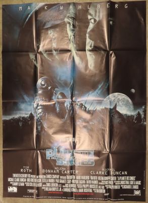 an old movie poster of a man and a woman in space