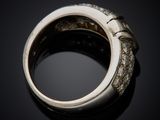 a close up of a ring on a black surface
