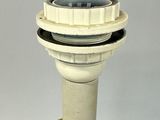 an image of a white and gold candle holder