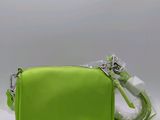 lime green cross body bag with silver zipper
