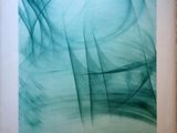 une image représentant une peinture abstraite bleue et verte