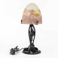 Muller Frères Lunéville, lampe de table en fer forgé avec un… (photo 3)