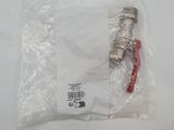 a picture of a red and white fire hydrant in a plastic bag