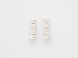 a pair of diamond earrings on a white background