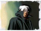 an image of a man with white hair wearing a black cloak