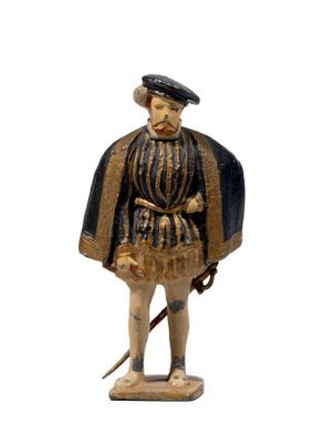 figurine of a man with a hat and a cane