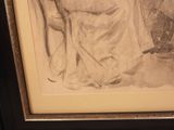 a drawing of a woman sitting in a chair