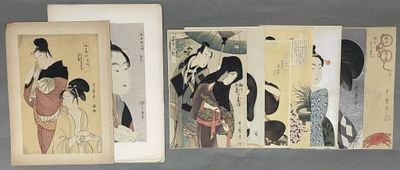 Ensemble d'estampes, retirages, d'après Kitagawa Utamaro (17…