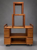 Ensemble de mobilier formant bibliothèque, bureau et commode… (photo 2)