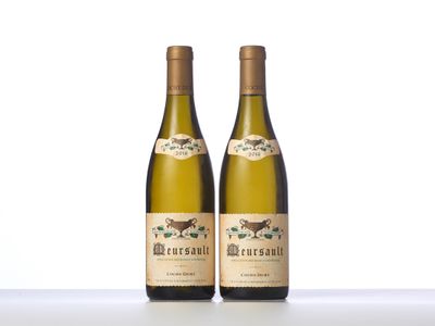 two bottles of white wine sitting on top of a table