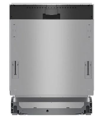 a stainless steel dishwasher on a white background