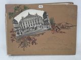 an old book with a picture of a building on it