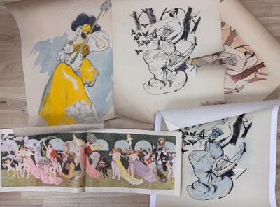 de nombreuses photos de personnages Disney disposées sur une table