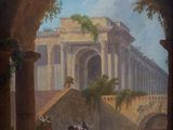 an image of a painting of a man and a woman in a courtyard