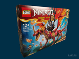 une boîte de Lego sur laquelle figure l'image d'un dragon