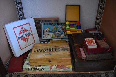 a small table with a lot of items on it