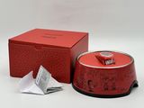 a red box with a red lid and a red bowl with a red lid and a red box with a red lid and a red box with a red