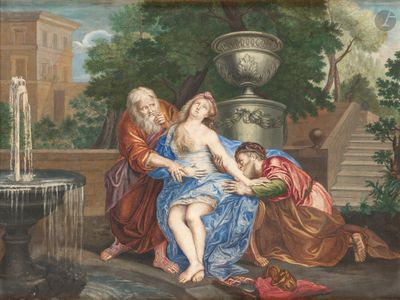 tableau représentant une femme avec un enfant et un homme