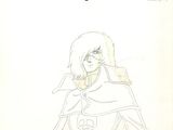 drawing of a man with a sword in his hand in front of a white background