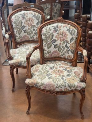 three chairs with floral upholstered upholstered upholstered upholstered upholstered upholstered upholstered upholstered