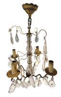 Petit LUSTRE corbeille en bronze doré et pendeloques de cris…