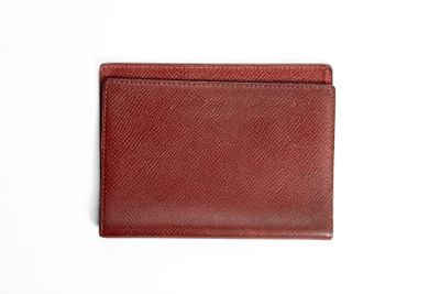 HERMES Porte carnet en cuir epsom rouge Hermès. Compartiment…