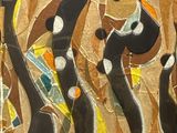une photo d'une œuvre d'art posée sur une table