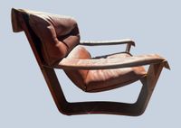 Fauteuil en cuir et structure en bois (photo 3)