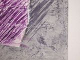 painting of a purple heart on a piece of paper on a white wall