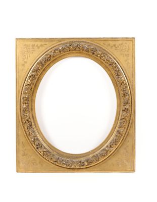 an old gold frame with a white background and a white background