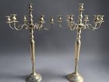 pair of silver plated candelabs