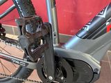 a close up of a bicycle parked in a room