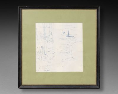 École moderne. Étude de paysage et de vue d'intérieur Encre …