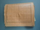 a brown box with a list on it sitting on a table