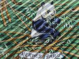 un tableau représentant un panda assis dans l'herbe