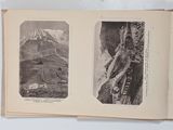 two pages of a book with pictures of mountains in them