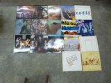 a lot of records on the floor of a room