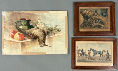 trois tableaux accrochés au mur d'une pièce où sont accrochés des tableaux