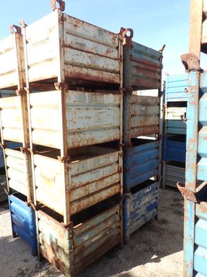 a stack of crates that are stacked on top of each other