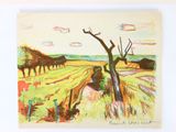 a picture of a picture of a painting of horses in a field