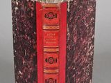 a red book that has a red cover on it