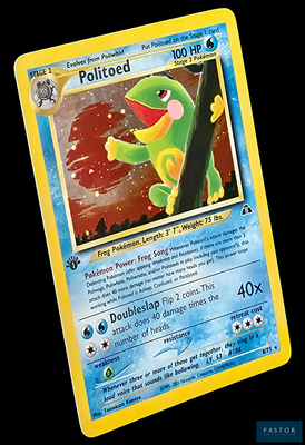 un gros plan d'une carte Pokémon représentant une grenouille