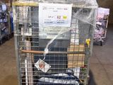 a cart that has a lot of items in it