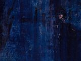 a painting of a man standing in a dark room