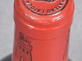 a close up of a bottle of wine with a label on it